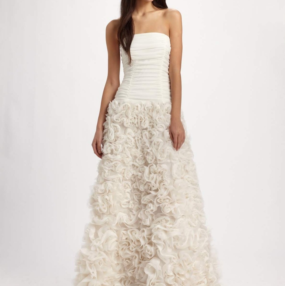 Tadashi Shoji Rosette Wedding Dress
